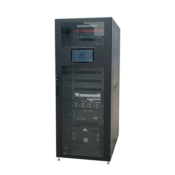 Three-network data center drop cable connection to fiber optic cable reel