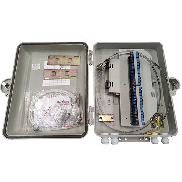 How many meters of fiber optic cable distribution box can be used 